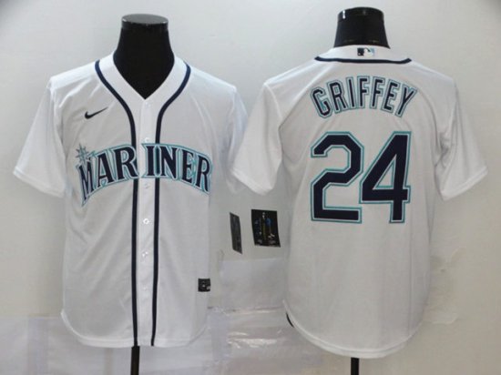 Seattle Mariners #24 Ken Griffey Jr. White Cool Base Jersey