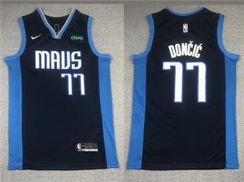 Dallas Mavericks #77 Luka Doncic 2020-21 Navy Earned Edition Swingman Jersey