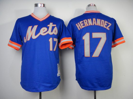 New York Mets #17 Keith Hernandez 1983 Blue Throwback Jersey