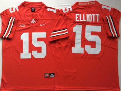 NCAA Ohio State Buckeyes #15 Ezekiel Elliott Red College Football Jersey