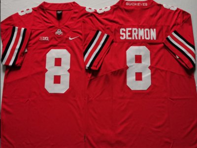 NCAA Ohio State Buckeyes #8 Trey Sermon Red College Football Jersey