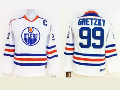 Youth Edmonton Oilers #99 Wayne Gretzky 1987 CCM Vintage White Jersey