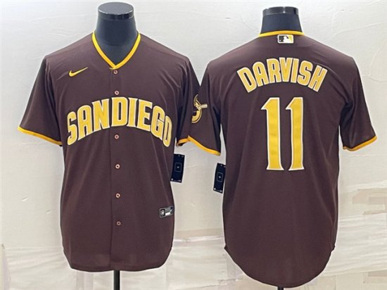 San Diego Padres #11 Yu Darvish Brown Cool Base Jersey