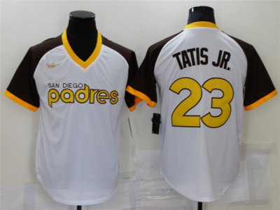 San Diego Padres #23 Fernando Tatis Jr. White Cooperstown Collection Cool Base Jersey