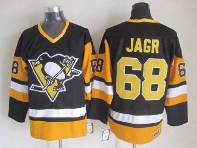 Pittsburgh Penguins #68 Jaromir Jagr 1992 Vintage CCM Black/Gold Jersey