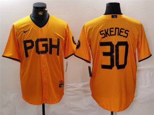 Pittsburgh Pirates #30 Paul Skenes Gold 2023 City Connect Jersey