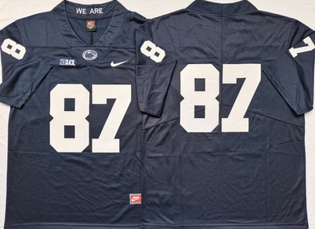 NCAA Penn State Nittany Lions #87 Kyle Carter Navy College Football Jersey - Click Image to Close