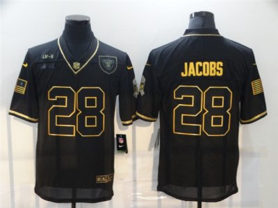 Las Vegas Raiders #28 Josh Jacobs 2020 Black Gold Salute To Service Limited Jersey