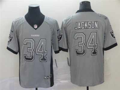 Las Vegas Raiders #34 Bo Jackson Gray Drift Fashion Limited Jersey