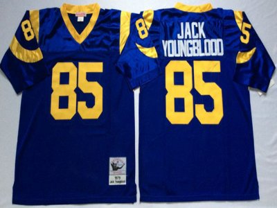 Los Angeles Rams #85 Jack Youngblood Throwback Blue Jersey