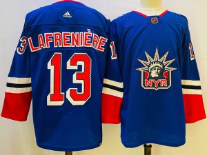 New York Rangers #13 Alexis Lafrenière Royal 2022/23 Reverse Retro Jersey