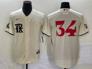 Texas Rangers #34 Nolan Ryan Cream 2023 City Connect Jersey