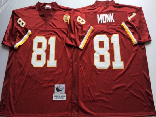 Washington Redskins #81 Art Monk Throwback Burgundy Jersey