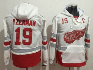 Detroit Red Wings #19 Steve Yzerman White Hoodie