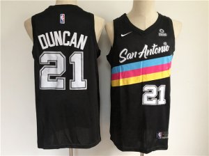 San Antonio Spurs #21 Tim Duncan 2020-21 Black City Edition Swingman Jersey