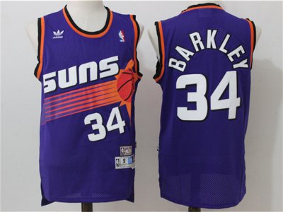 Phoenix Suns #34 Charles Barkley Purple Hardwood Classic Jersey