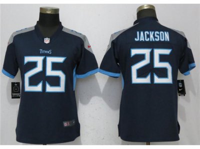 Women's Tennessee Titans #25 Adoree Jackson Navy Blue Vapor Limited Jersey