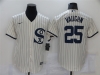 Chicago White with name Sox #25 Andrew Vaughn White with name 2021 Field of Dreams Cool Base Jersey