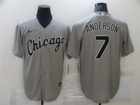 Chicago White Sox #7 Tim Anderson Gray Cool Base Jersey