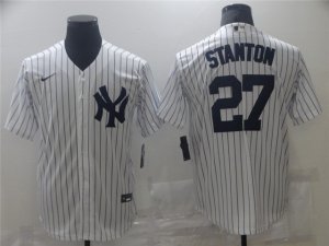 New York Yankees #27 Giancarlo Stanton White Cool Base Jersey