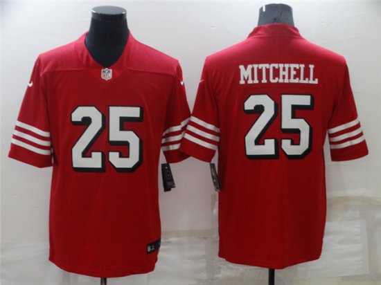 San Francisco 49ers #25 Elijah Mitchell Red Color Rush Jersey
