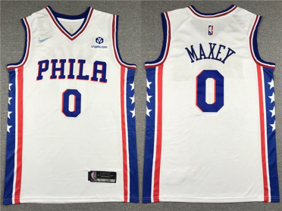 Philadelphia 76ers #0 Tyrese Maxey White Swingman Jersey