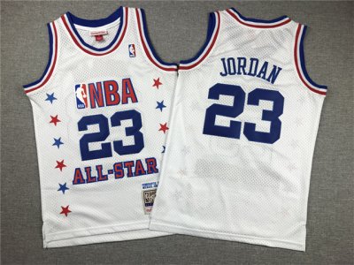 Youth 1989 NBA All-Star Game #23 Michael Jordan White Hardwood Classics Jersey