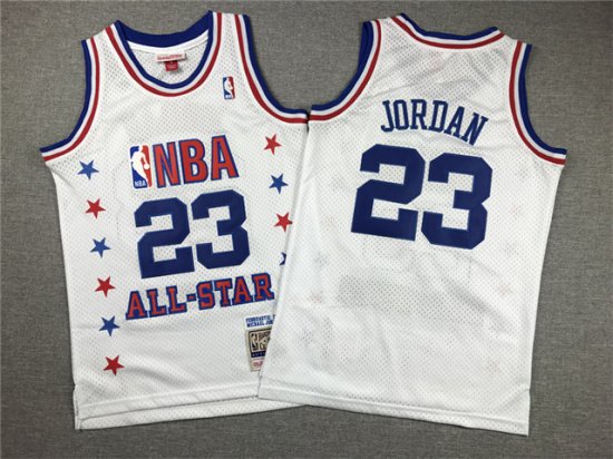 Youth 1989 NBA All-Star Game #23 Michael Jordan White Hardwood Classics Jersey