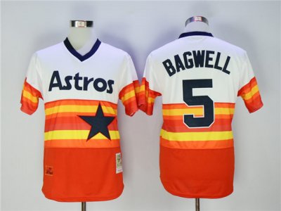 Houston Astros #5 Jeff Bagwell Throwback Orange Cooperstown Jersey