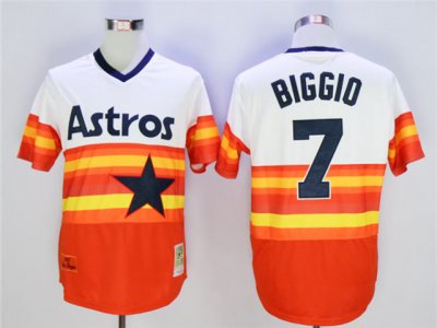 Houston Astros #7 Craig Biggio Throwback Orange Cooperstown Jersey
