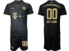 Club Bayern Munich #00 Away Black 2021/22 Soccer Custom Jersey