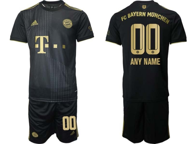 Club Bayern Munich #00 Away Black 2021/22 Soccer Custom Jersey - Click Image to Close