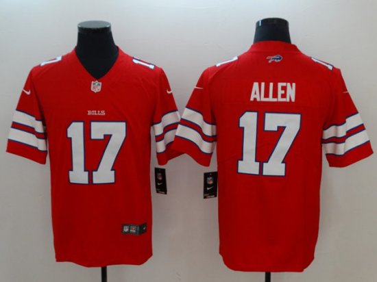 Buffalo Bills #17 Josh Allen Red Color Rush Limited Jersey