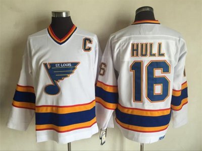 St. Louis Blues #16 Brett Hull CCM Vintage White Jersey