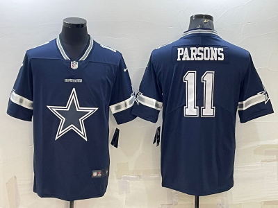 Dallas Cowboys #11 Micah Parsons Blue Team Big Logo Vapor Limited Jersey