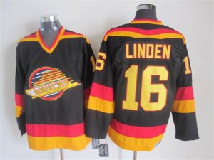 Vancouver Canucks #16 Trevor Linden 1989 CCM Vintage Black Jersey