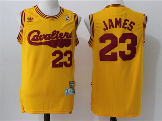 Cleveland Cavaliers #23 LeBron James Gold Hardwood Classics Jersey