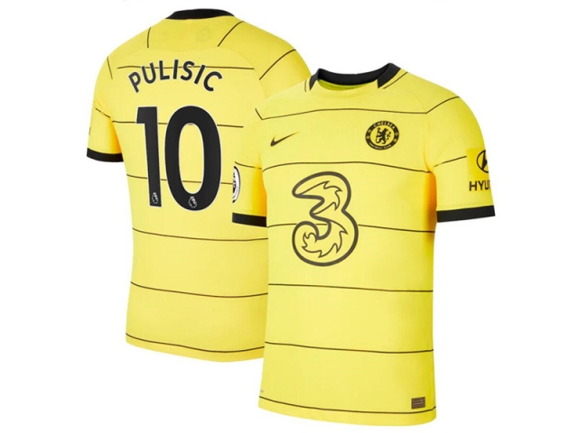 Club Chelsea #10 Pulisic Away Yellow 2021/22 Soccer Jersey - Click Image to Close