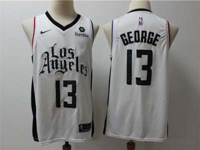 Los Angeles Clippers #13 Paul George 2019-20 White City Edition Swingman Jersey