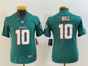 Youth Miami Dolphins #10 Tyreek Hill Aqua Vapor Limited Jersey