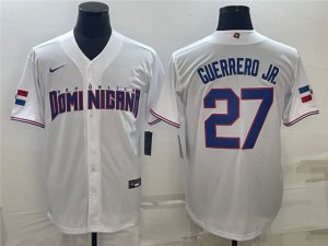Dominican Republic #27 Vladimir Guerrero Jr. White 2023 World Baseball Classic Jersey