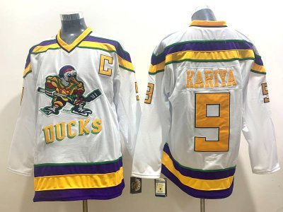 Anaheim Mighty Ducks #9 Paul Kariya 2003 CCM Vintage White Movie Jersey