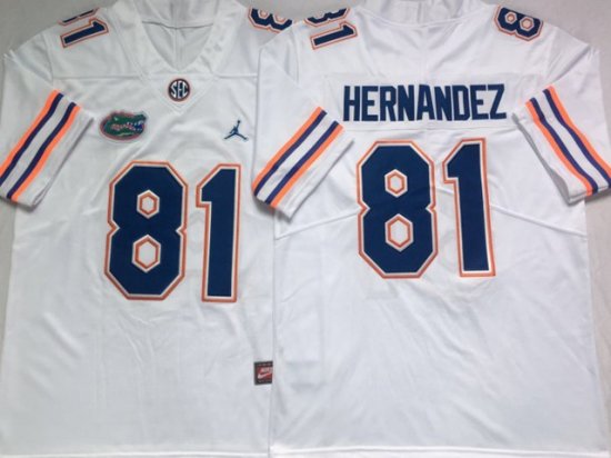 NCAA Florida Gators #81 Aaron Hernandez White College Football Jersey