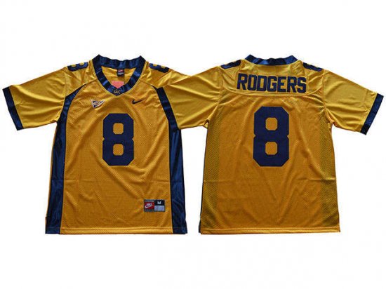 NCAA California Golden Bears #8 Aaron Rodgers Gold College Football Jersey