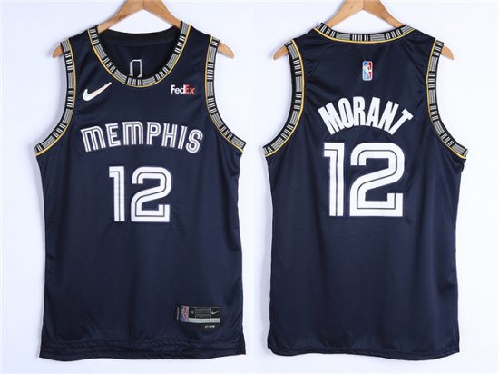 Memphis Grizzlies #12 Ja Morant 2021-22 Navy City Edition Swingman Jersey