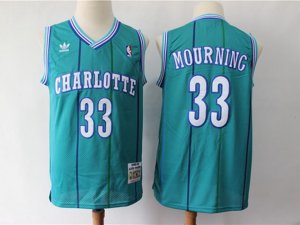 Charlotte Hornets #33 Alonzo Mourning Teal Hardwood Classic Jersey