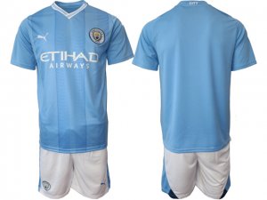 Club Manchester City #00 Home 2023/24 Soccer Custom Jersey