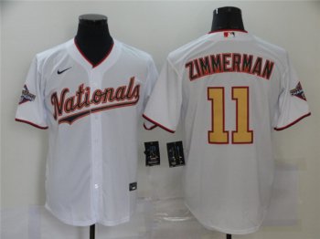 Washington Nationals #11 Ryan Zimmerman White Gold Program Cool Base Jersey