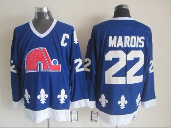 Quebec Nordiques #22 Mario Marois CCM Vintage Blue Jersey