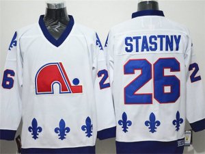 Quebec Nordiques #26 Peter Stastny CCM Vintage White Jersey